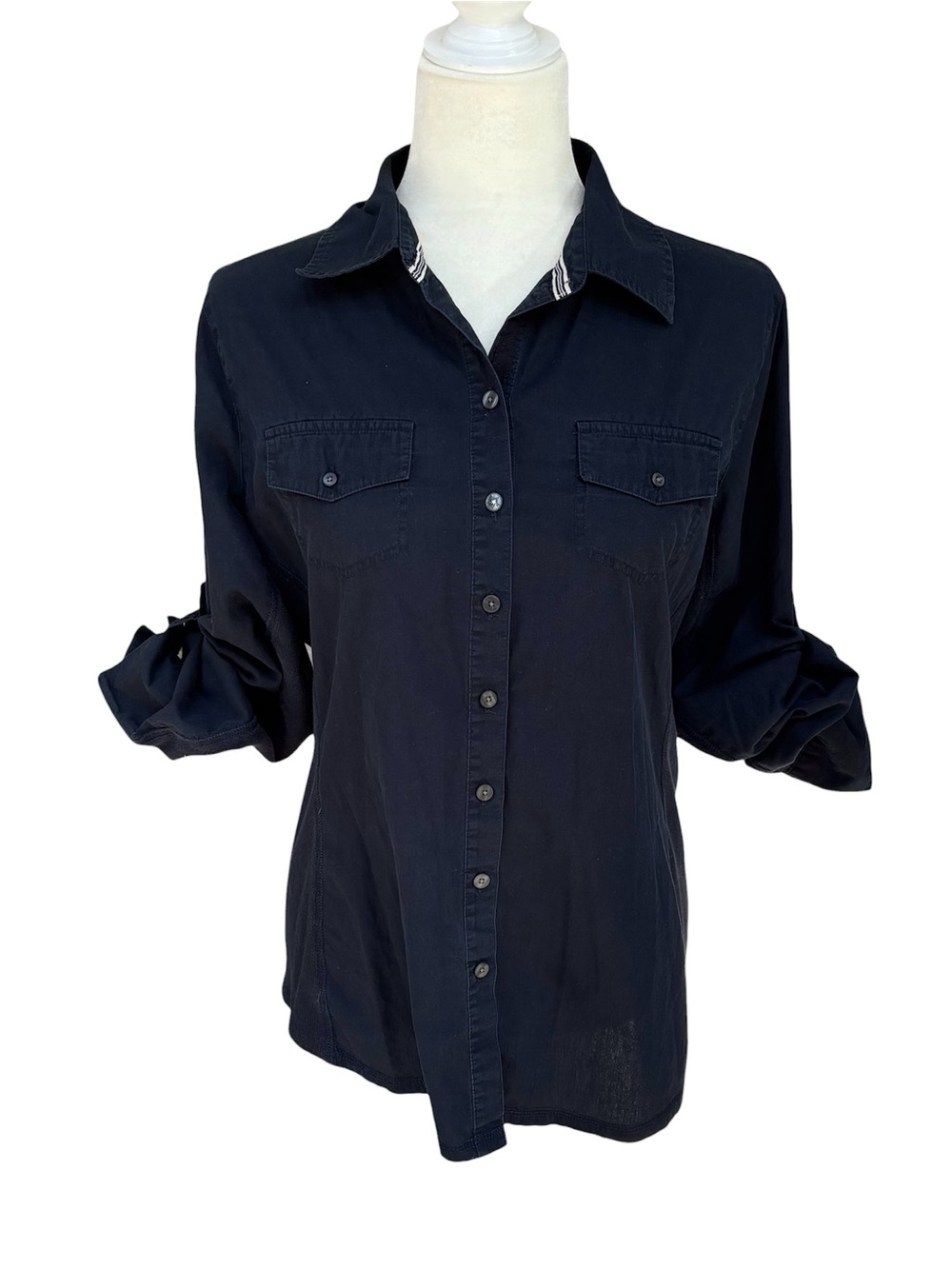 Converse Navy Utility Long Sleeve Button-down Shirt L EUC Vintage 2000s - Picture 2 of 9